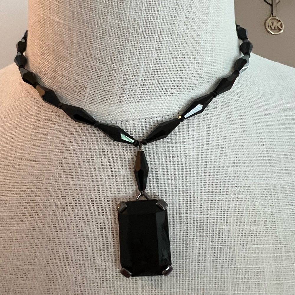 Vintage Anniversary Carolee 16" Black Glass & Beads